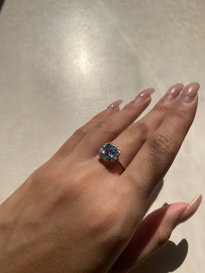 Aqua Blue Topaz Ring