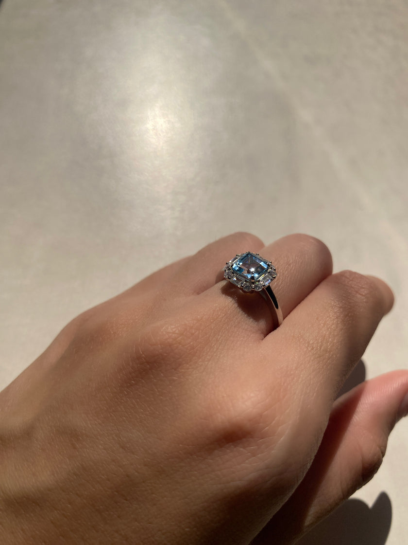 Aqua Blue Topaz Ring