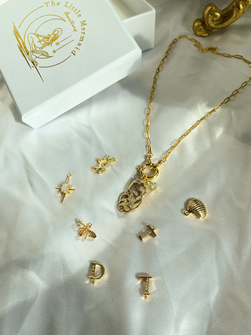 Chain Hoop Necklace with Charm