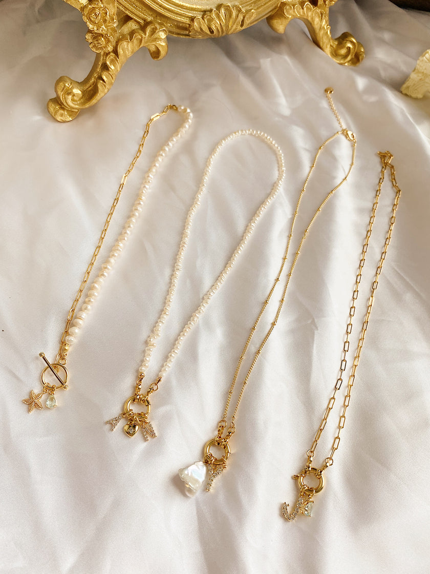 Initial Love Lock Pearl Chocker