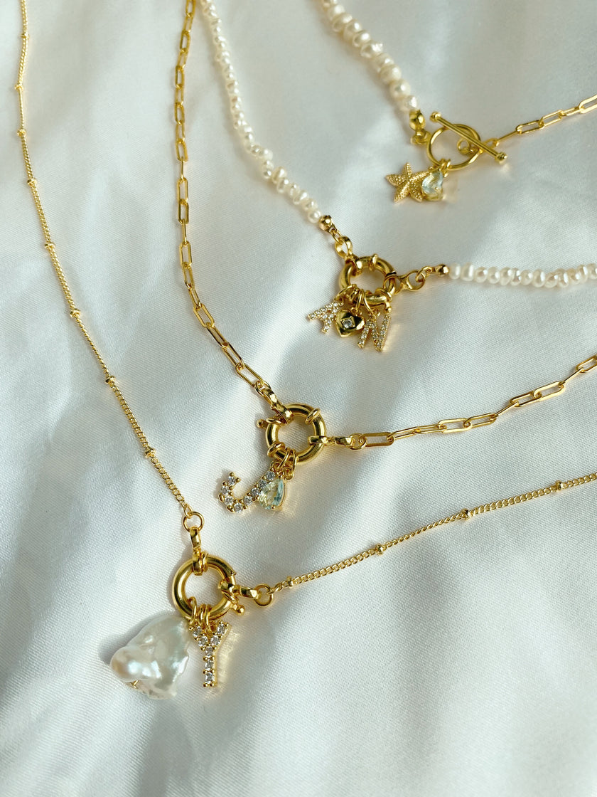 Beaded Hoop Necklace with Charm