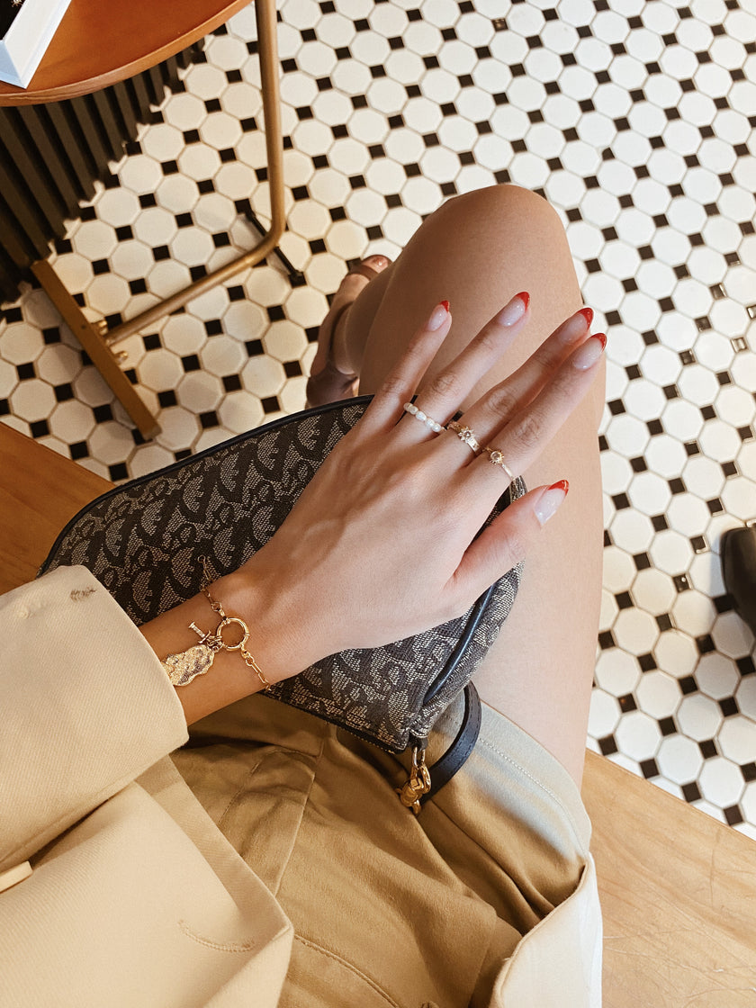 Chain Hoop Bracelet With Charm