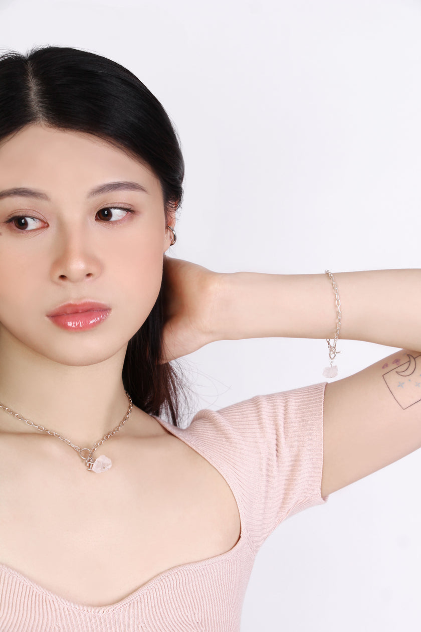 Crystal Initial Chain Bracelet