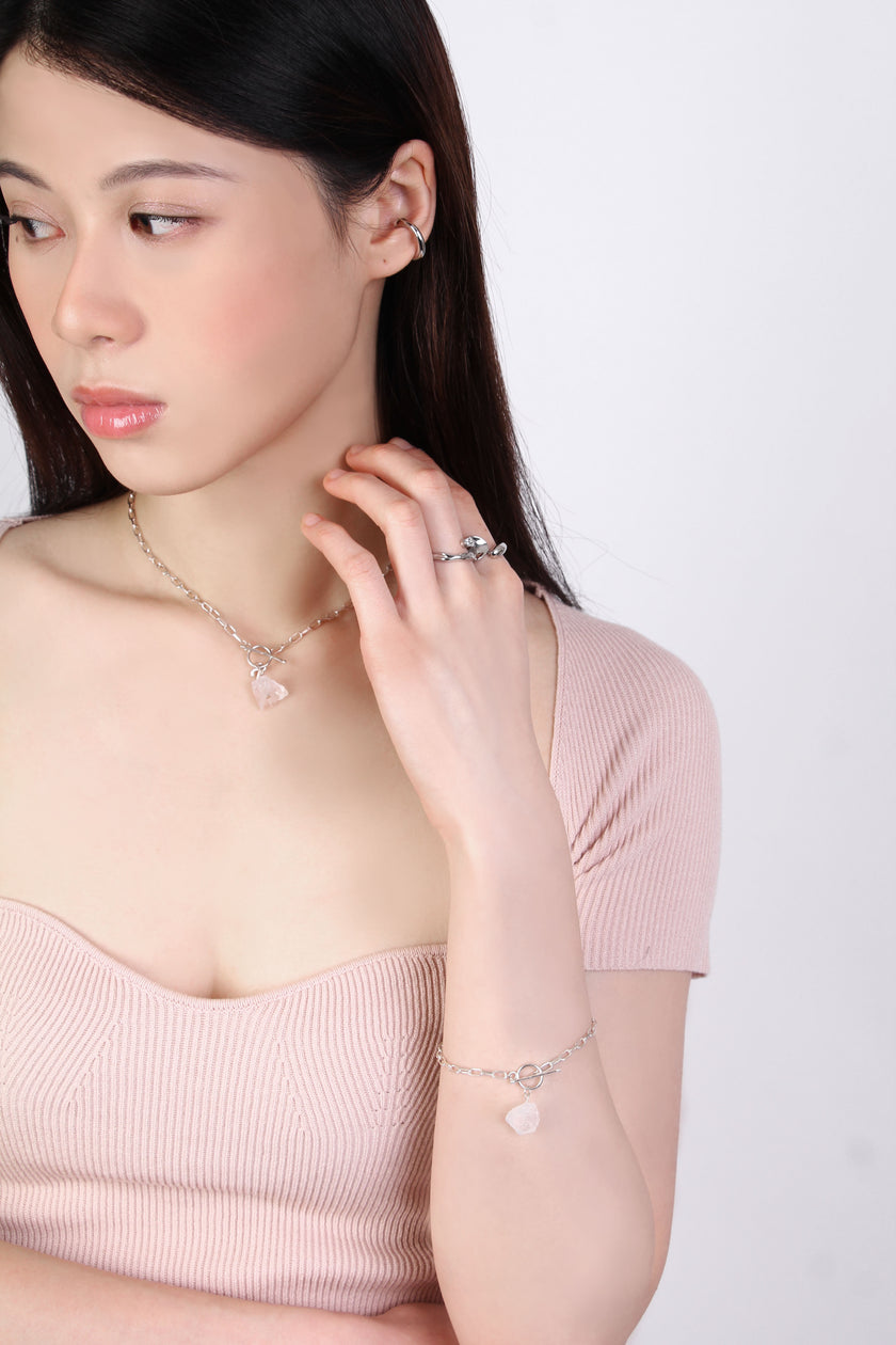 Crystal Initial Chain Bracelet