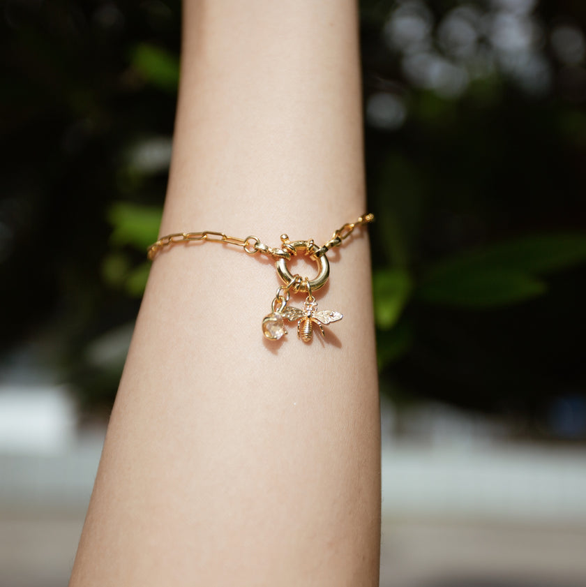 Chain Hoop Bracelet With Charm