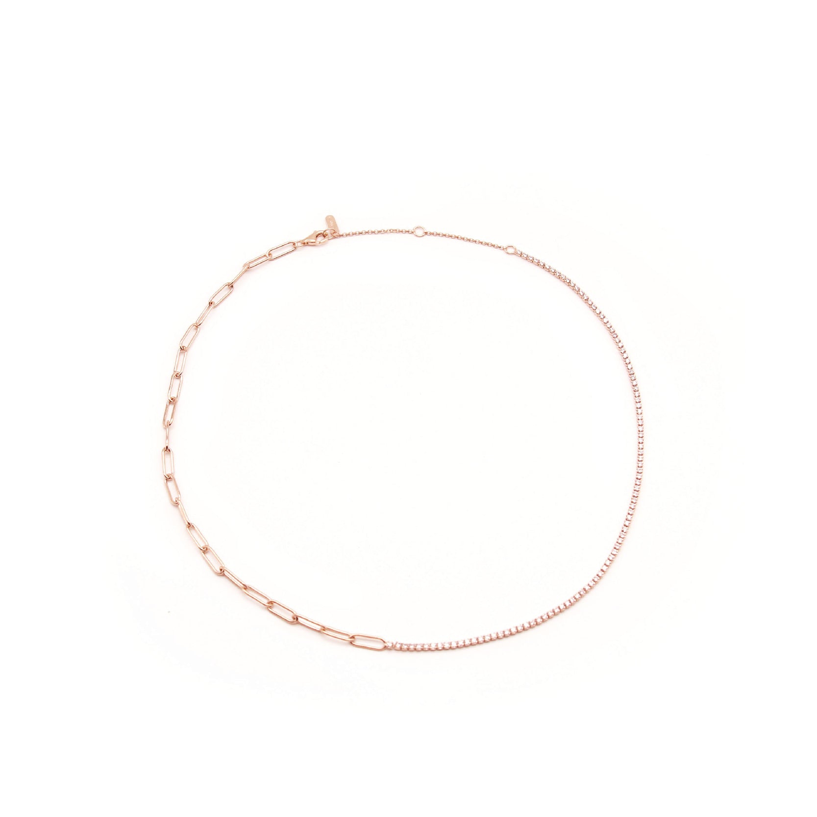 Treasure Trove Sparking Tennis Chain Necklace Rose Gold