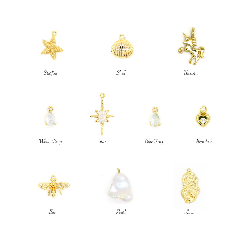 Beaded Hoop Necklace with Charm