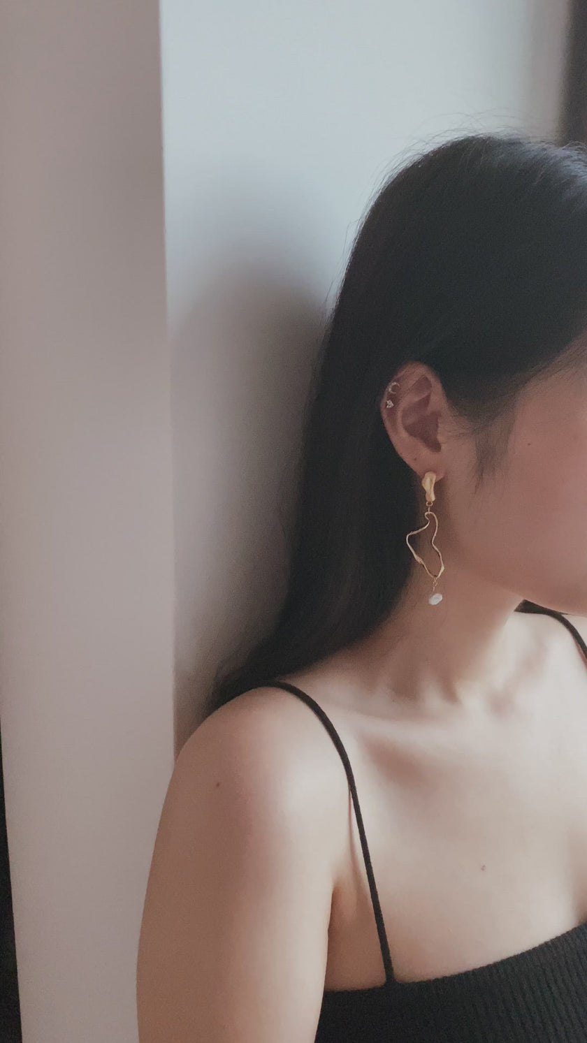 Lava Pearl Drop Earrings