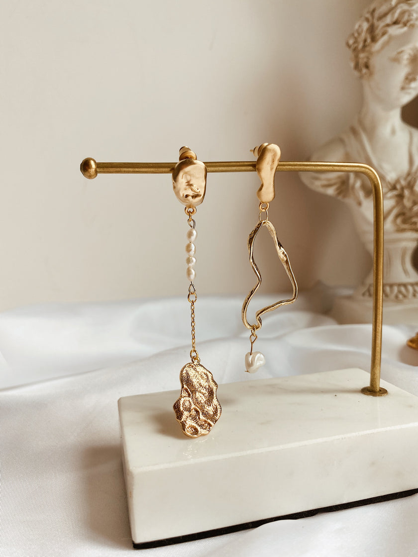 Lava Pearl Drop Earrings