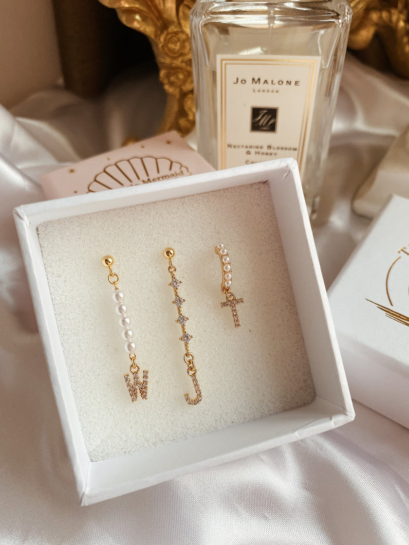 Sparkle Initial Earring