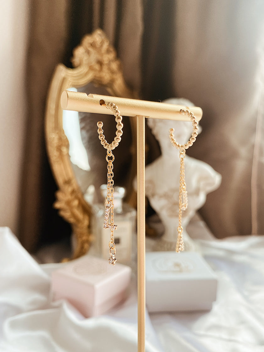 Twisted Hoop Initial Earring