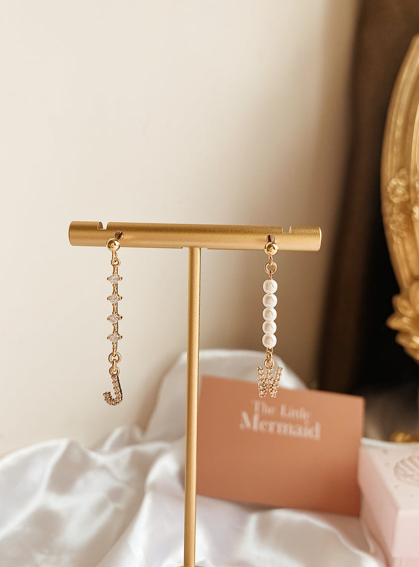 Pearl Initial Earring