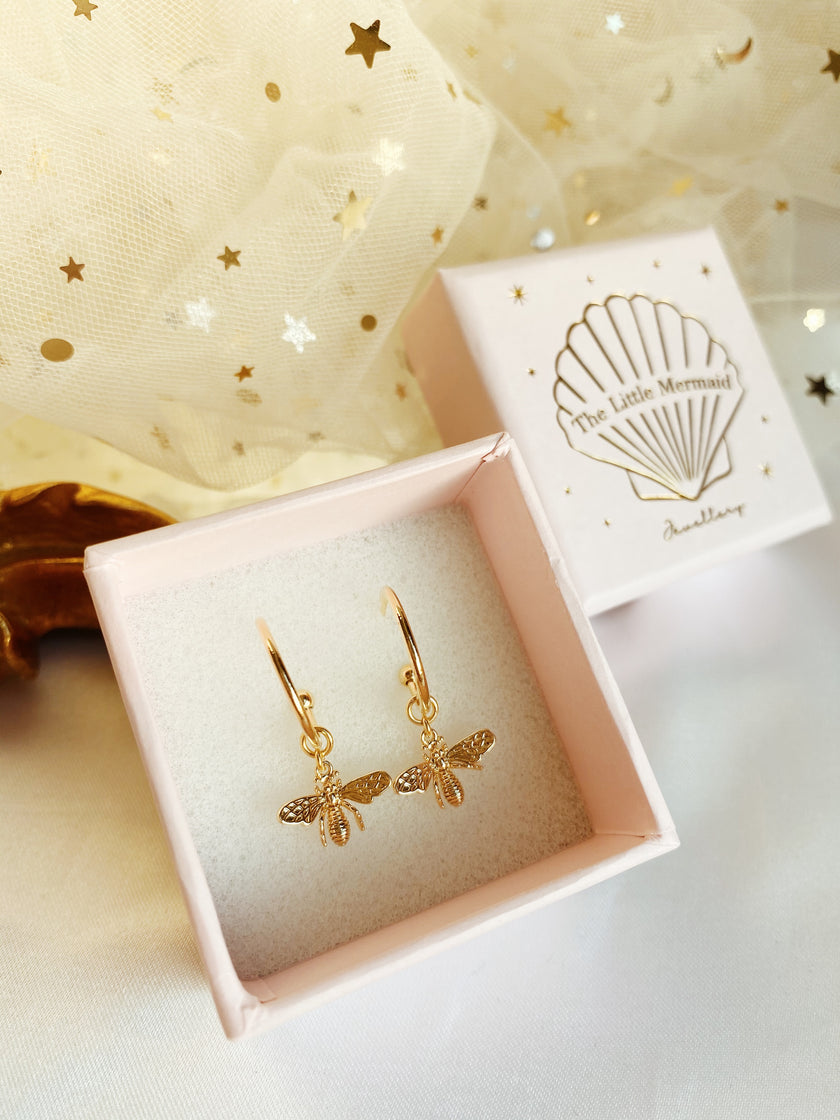 Honey Bee Small Hoop Earrings