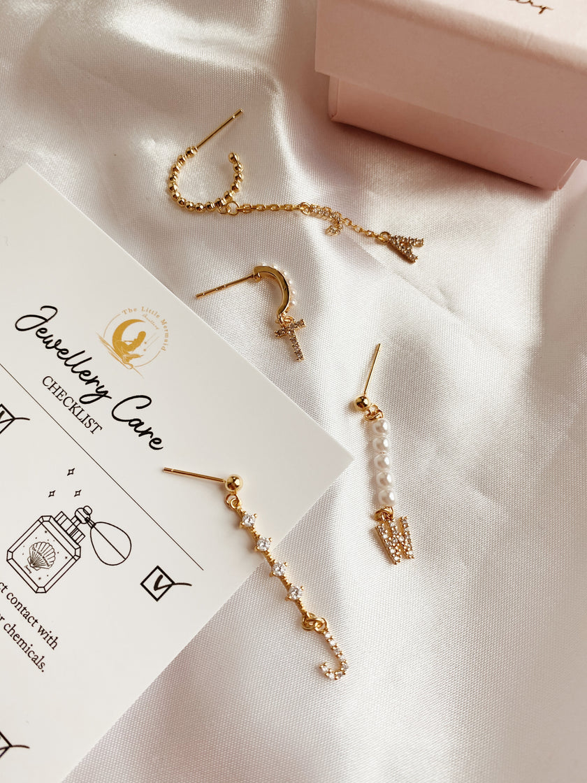 Pearl Initial Earring