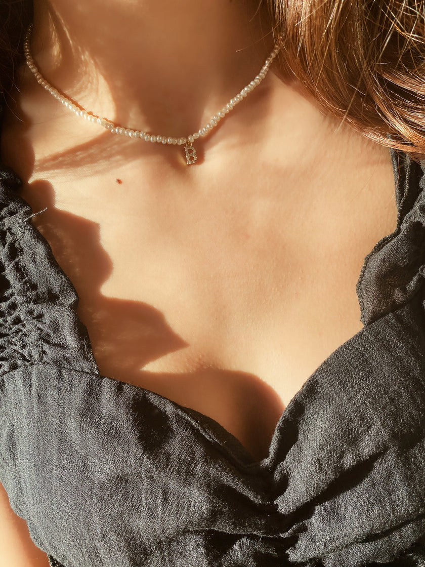 Initial Pearl Choker