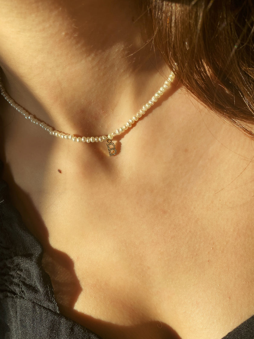 Initial Pearl Choker