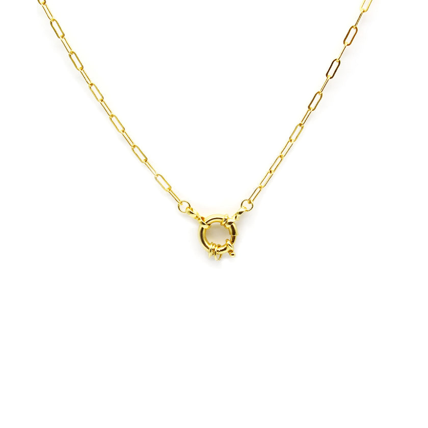 Chain Hoop Necklace with Charm